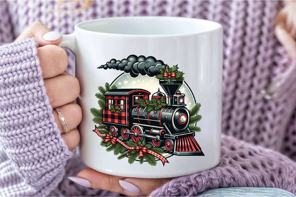Christmas Train PNG Sublimation, an Illustration by Libby Wishes (Photo 2 of 5)