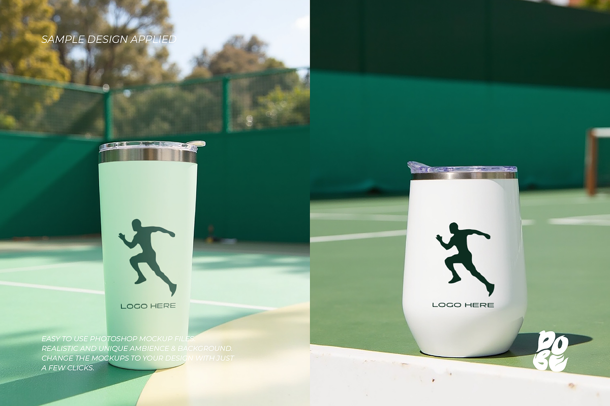 Tennis Tumbler Mockup Set Vol 1, a Cups & Container Mockup by DOBE Studio (Photo 2 of 4)