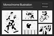 Monochrome Illustration Bundle, a Person Illustration by Vectors Market (Thumbnail 1 of 18)