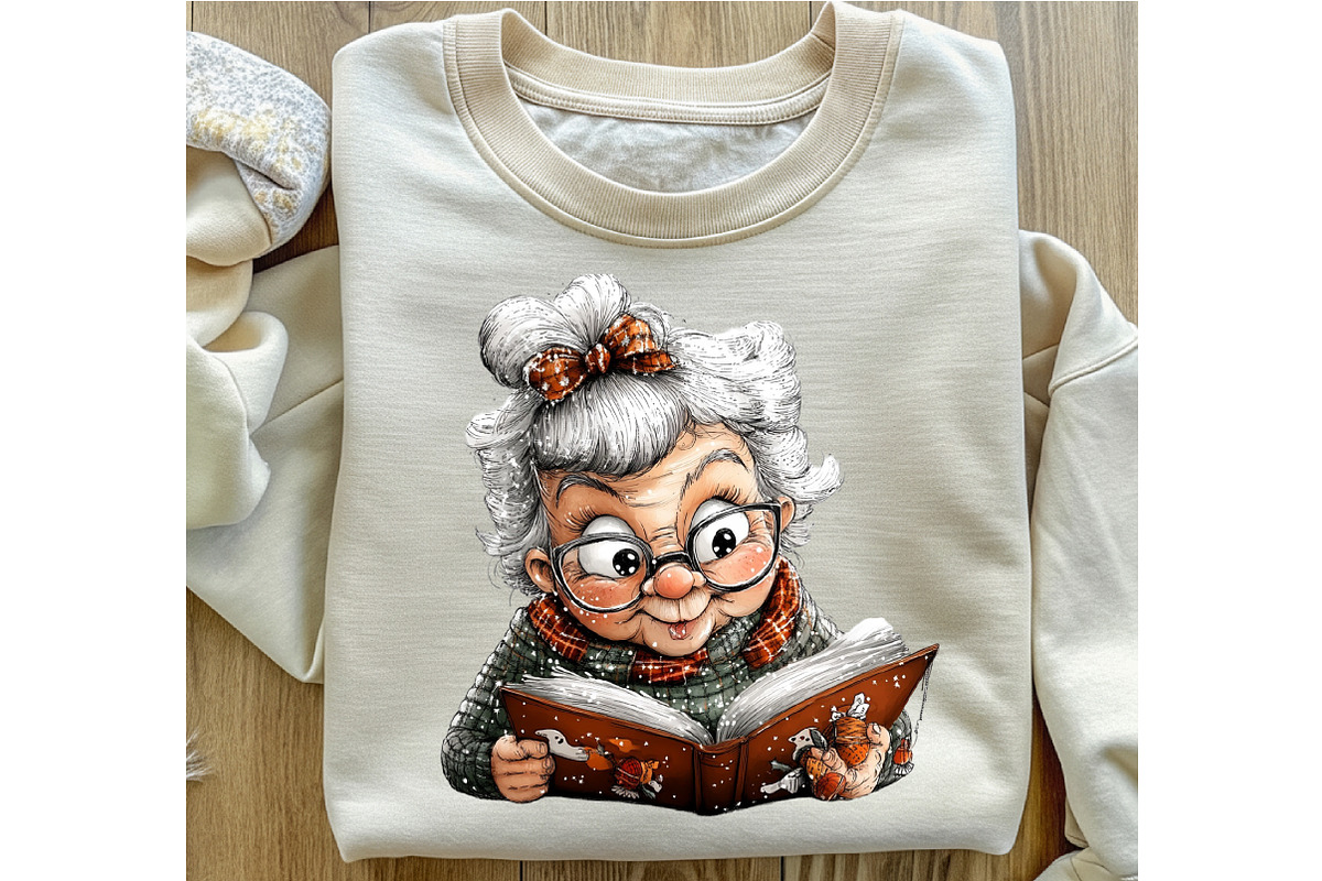 Whimsical Christmas Grandma Clipart, an Illustration by OK Design (Photo 4 of 6)
