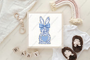 Blue Floral Chinoiserie Bunny Easter, an Illustration by CraftArtStudio (Thumbnail 4 of 4)