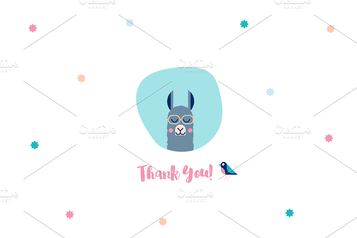 Cute Lamas, an Animal Illustration by BezierMagic (Photo 6 of 6)
