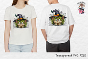 Witch Cat Clipart PNG Bundle, an Illustration by Clipart Bloom (Thumbnail 11 of 14)