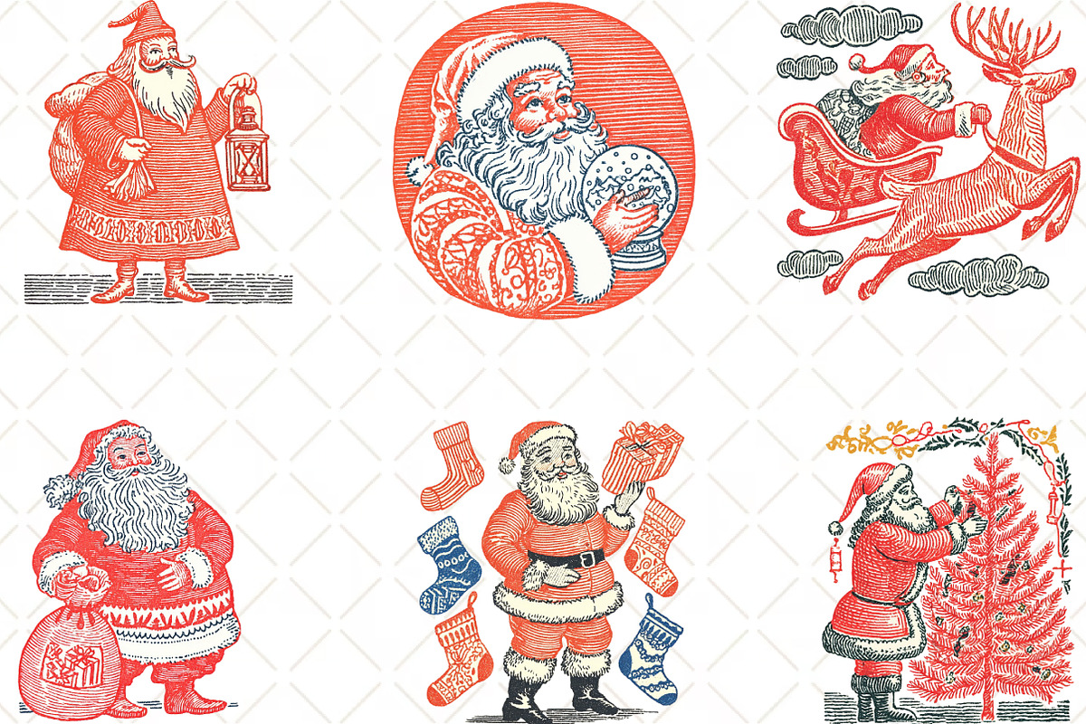 Hand Drawn Santa Christmas Clipart, an Illustration by Black Bird Studio (Photo 6 of 6)