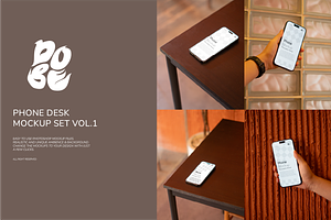 Phone Desk Mockup Set - Vol 1, an iPhone Mockup by DOBE Studio