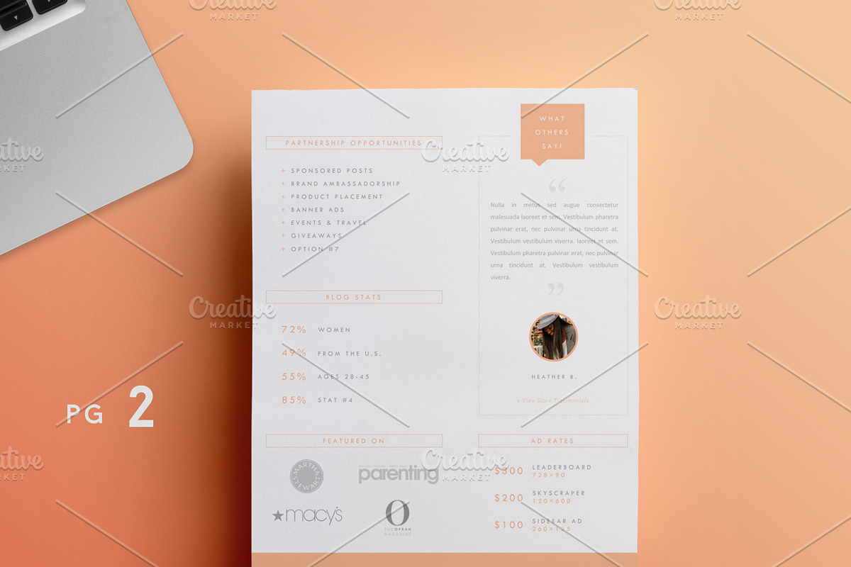 Blogger Media Kit Template | 3 Pages, a Resume Template by Blogger Kit Co. (Photo 7 of 9)