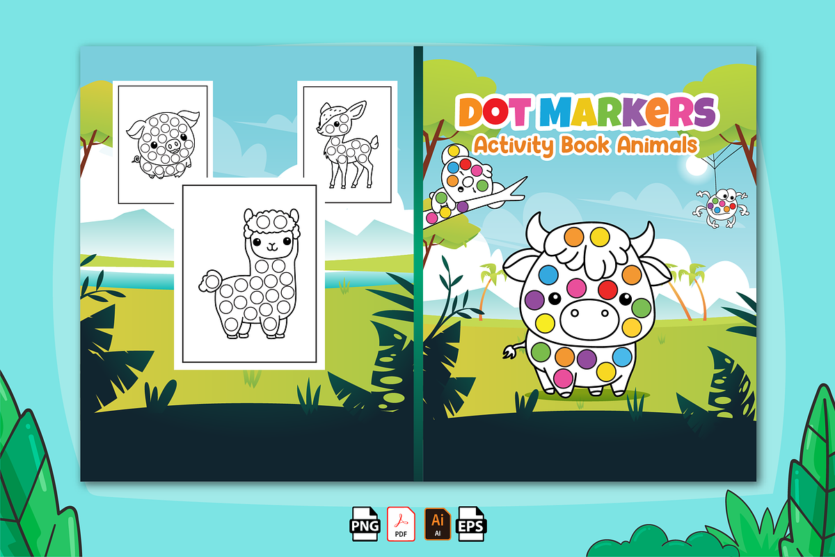 Dot Markers Activity Book Animals, an Education Illustration by MK.CreativeHub (Photo 3 of 3)
