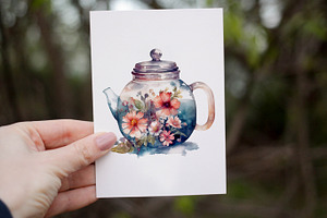 Watercolor Tea Time Clipart