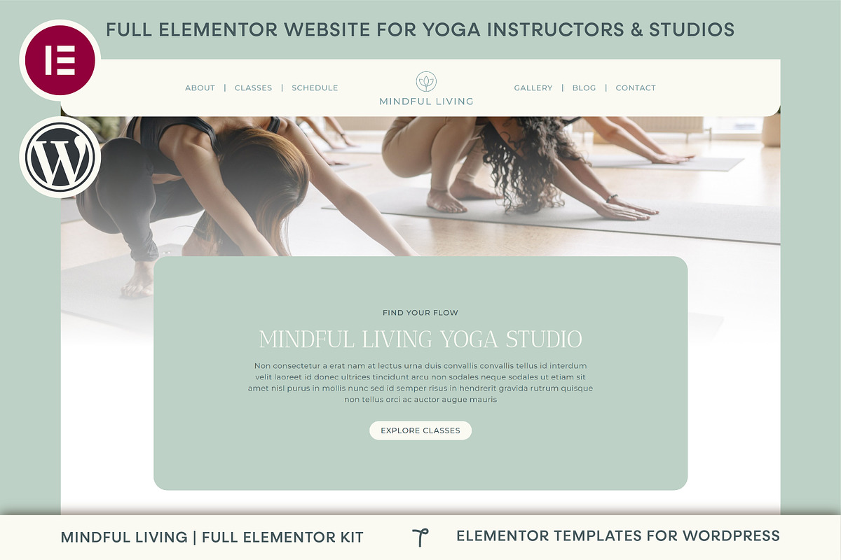 Yoga Studio Elementor Template, a WordPress Template by Templatez.Co (Photo 1 of 9)