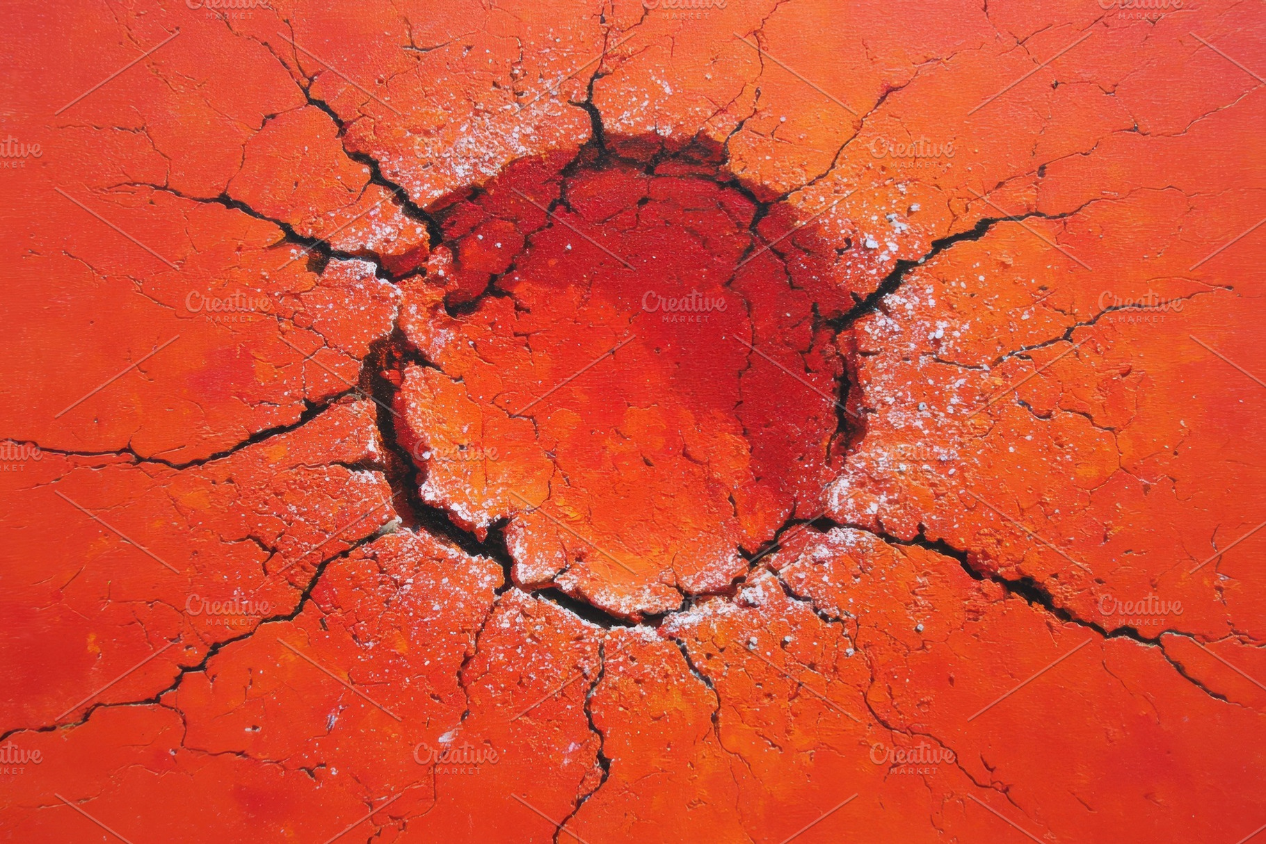 Orange cracked crater texture, a Background Photo by AlyaAnd