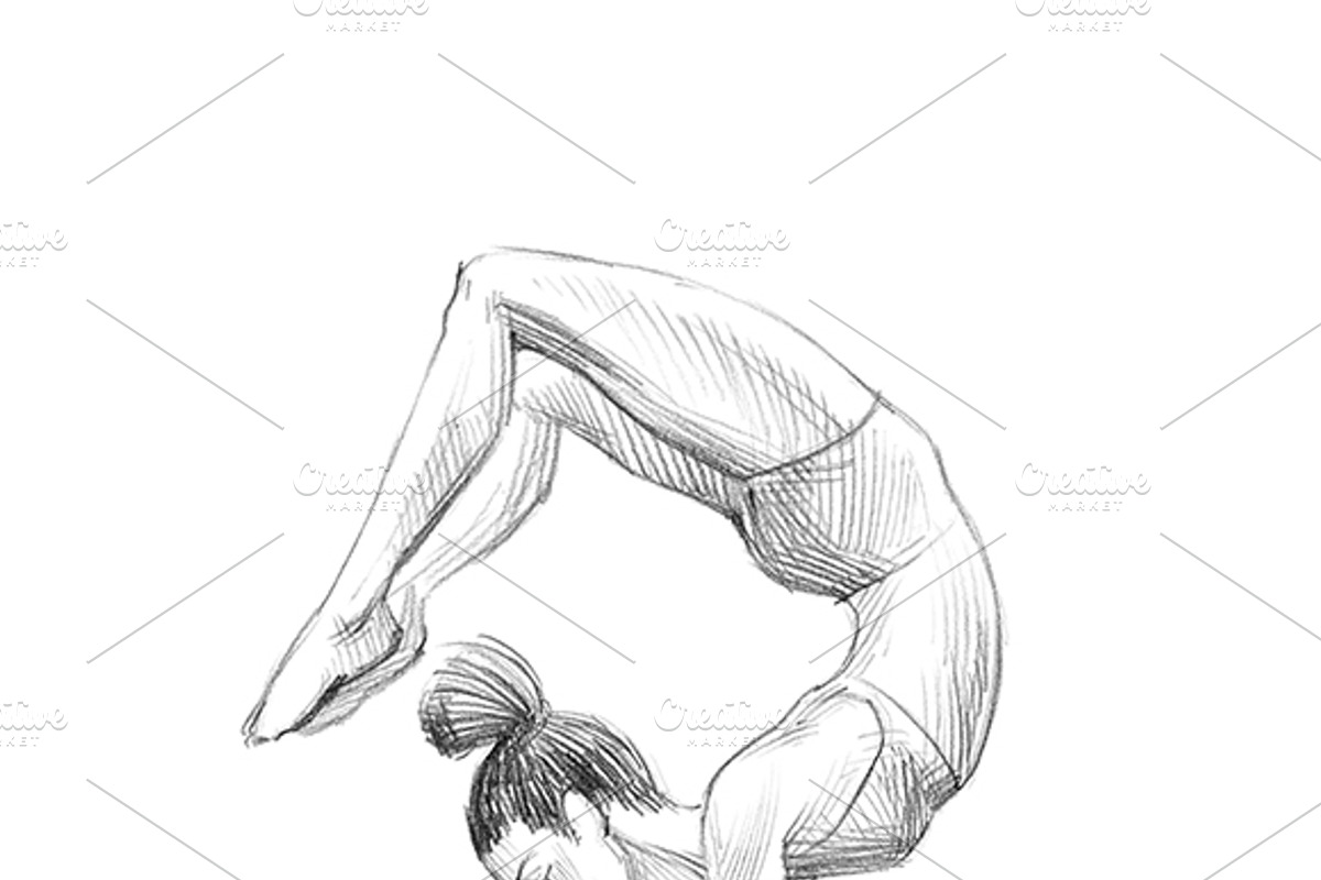 Sketchy yoga poses illustration set, an Illustration by RasterBird (Photo 8 of 12)
