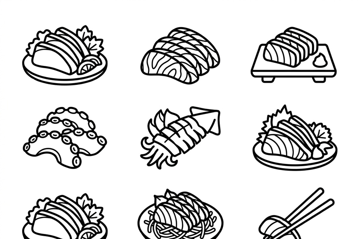 390 Sushi Restaurant Icons, an Outline Icon by adenpinkstore (Photo 7 of 13)