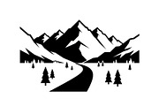 50 Mountain Landscape Silhouette Bun, an Illustration by Designer_Momina (Thumbnail 15 of 51)