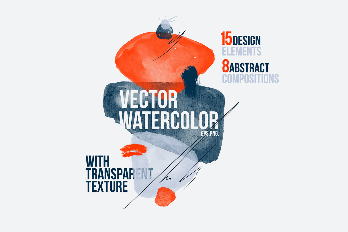 Watercolor vector stains set, a Decorative Illustration by ArtemKovalenco (Photo 1 of 5)