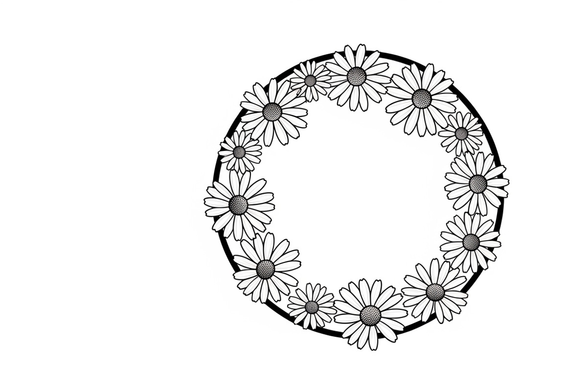 Charming daisy circle decor design, an Illustration by Amazin_art (Photo 10 of 27)