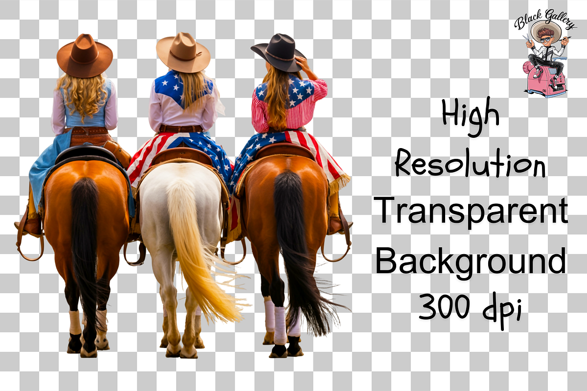10 Patriotic Cowgirls PNG Clipart, a Graphic by Clipart Bloom (Photo 8 of 11)