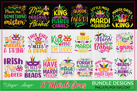Mardi Gras T shirt Design Bundle