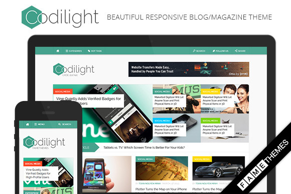 Codilight  Beautiful Magazine Theme by Famethemes  Creative Market