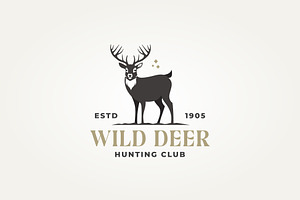 modern wild deer hunting club logo, a Branding & Logo Template by Blazybone