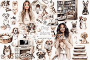 Dog Mom Clipart Set | 50 Dog Breeds, a Person Illustration by GlamArtZhanna (Thumbnail 1 of 8)