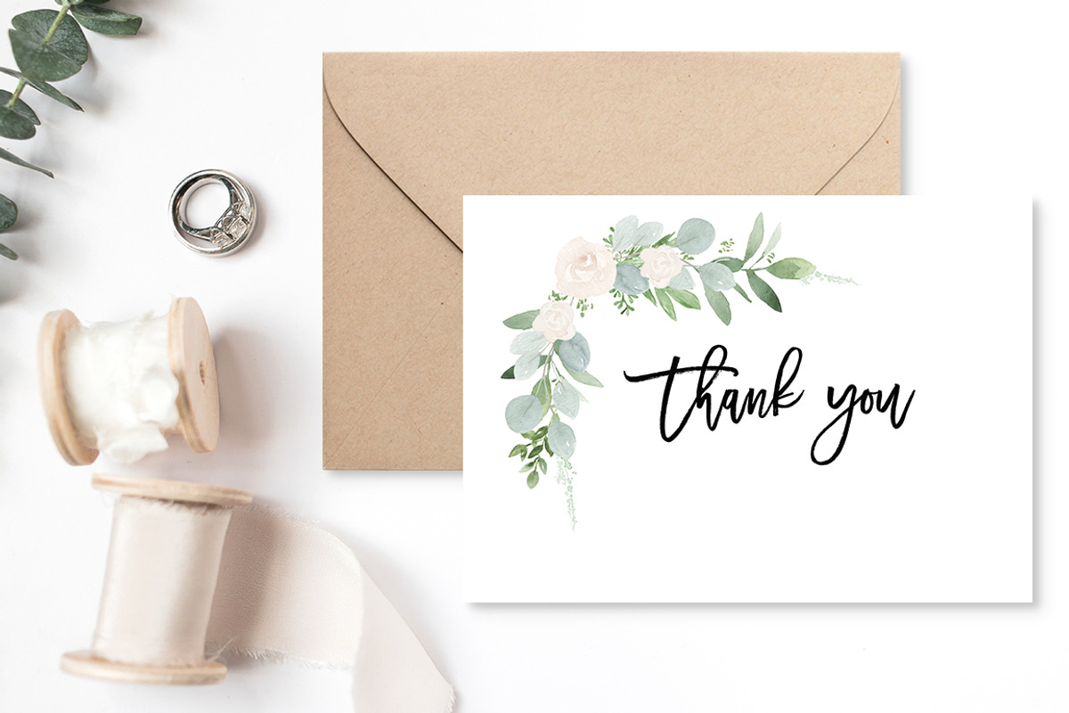 Greenery & Blush Watercolor Florals, a Decorative Illustration by DailyMiracleDigitals,LLC (Photo 3 of 6)