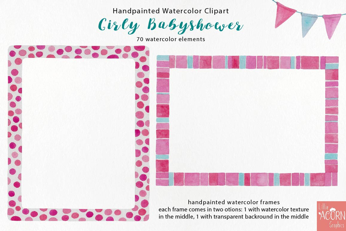 Girly Babyshower graphics pack, an Illustration by LittleAcornGraphics (Photo 7 of 13)