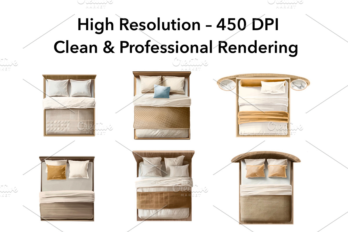 Bed Floor Plan - 40 PNG Elements, an Object Graphic by SketchBoyko (Photo 5 of 6)
