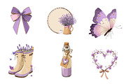 lavender cottagecore clipart set, an Illustration by CreationArt (Thumbnail 2 of 4)