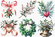 Coquette Christmas Herbs Clipart, an Illustration by Canvas Craft (Thumbnail 4 of 11)