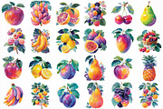 Fruit watercolor clipart set, an Object Illustration by DreamCafeArt (Thumbnail 3 of 6)