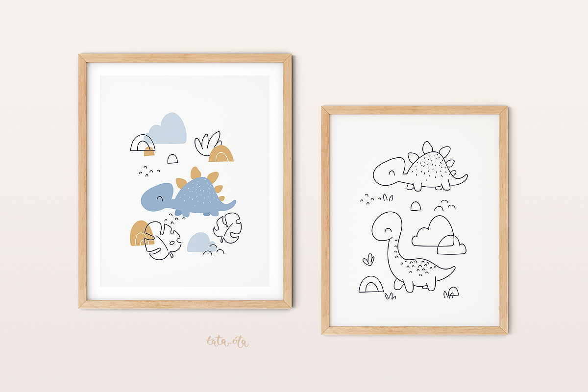 Cute dinosaurs, an Animal Illustration by tata_ota (Photo 7 of 12)