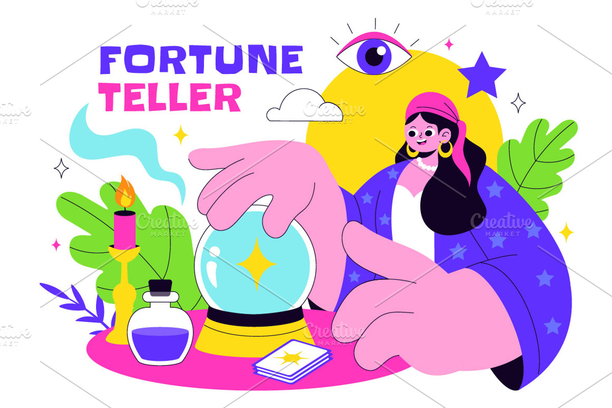 10 Fortune Teller Tarot Illustration, a Person Illustration by denayunebgt (Photo 4 of 4)