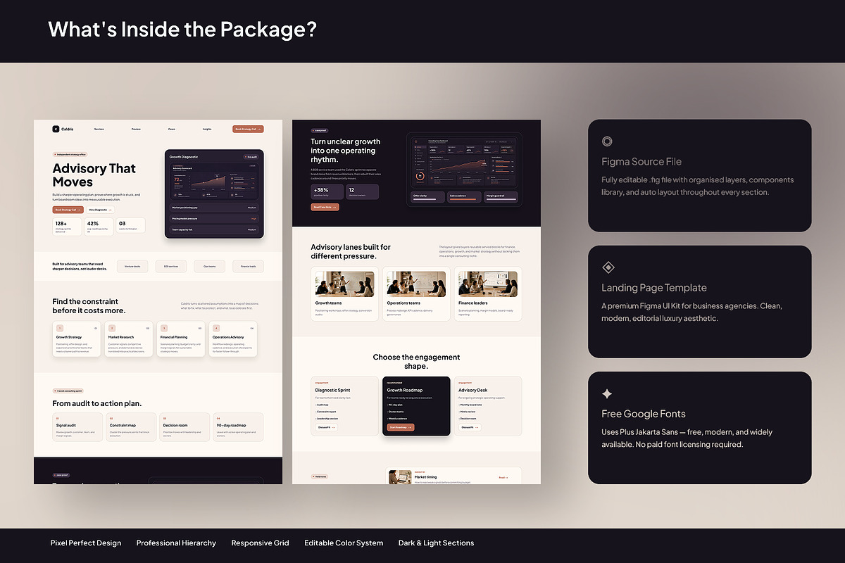 Business Advisory Landing Page, an UI Kit Template by Pitchlook.Studio (Photo 3 of 3)