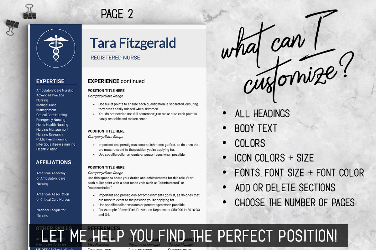Nursing RESUME Template / MS Word, a Resume Template by LevelUpResume (Photo 4 of 5)
