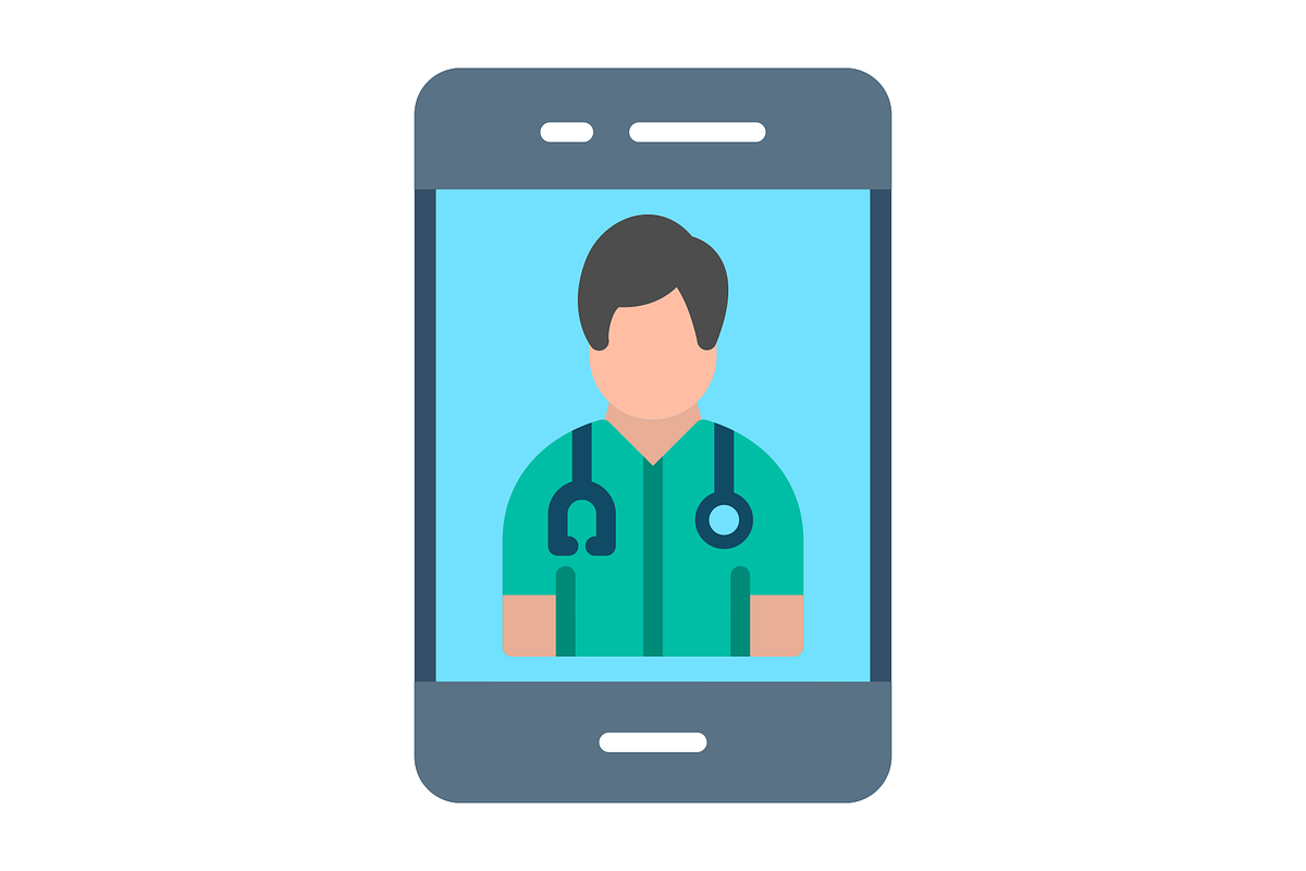 Online Doctor Flat Icon, a Duotone Icon by Pexelpy (Photo 2 of 2)