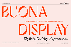 Buona Display Font Family, a Sans Serif Font by IRL by Outfit