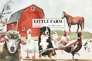 Little Farm Animals Clip Art, an Animal Illustration by whiteheartdesign (Thumbnail 1 of 18)