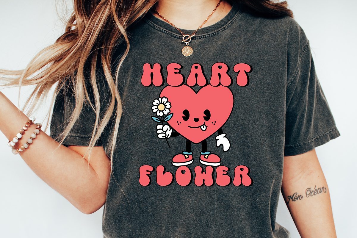 Retro Heart Font + Clipart, a Handwritten Font by Babymimiart (Photo 4 of 7)