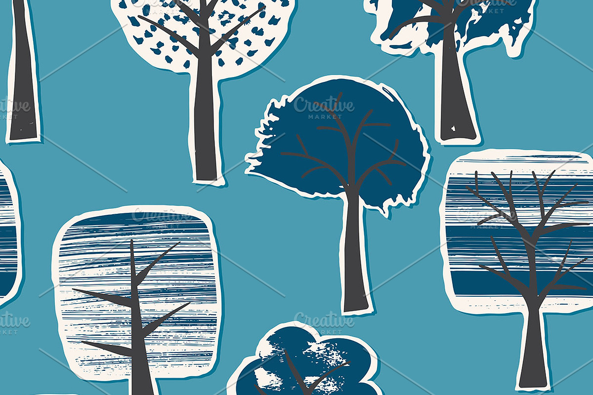 Vector Set of Winter Trees, a Pattern Graphic by alexmakarova (Photo 4 of 4)