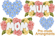 Mothers Day floral set., a Seasonal Illustration by Happy Sloth Graphics (Thumbnail 5 of 10)