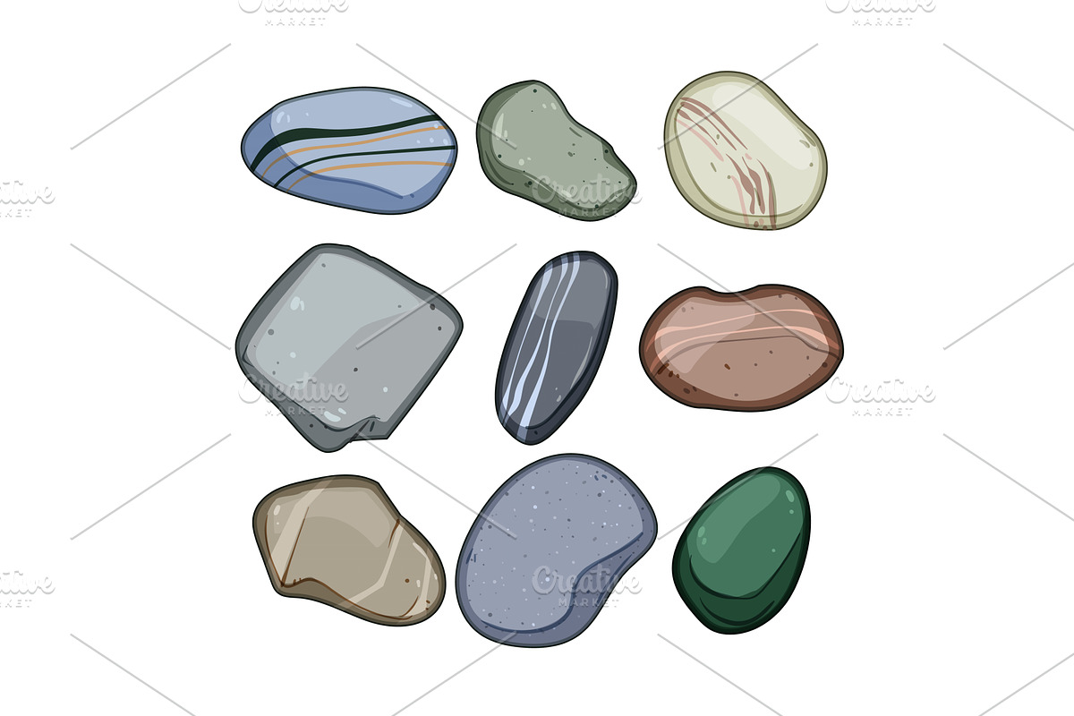Smooth natural stones collection, an Object Illustration by pikepicture