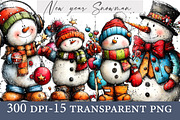 New year Snowman  clipart, an Illustration by Designworld (Thumbnail 1 of 6)
