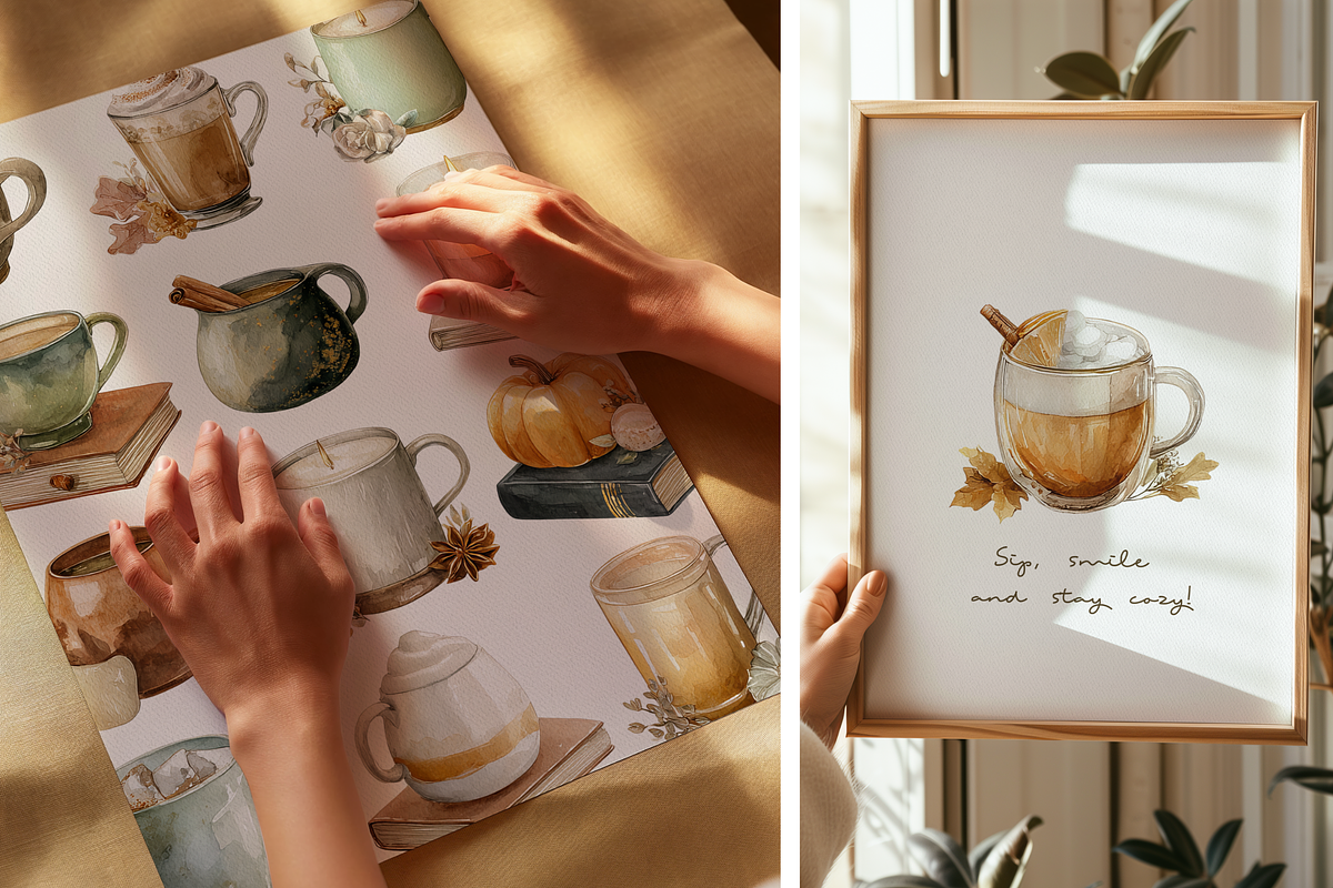 Pumpkin Spice - Autumn Drinks, a Decorative Illustration by ThaismotaCreativeCo (Photo 2 of 9)
