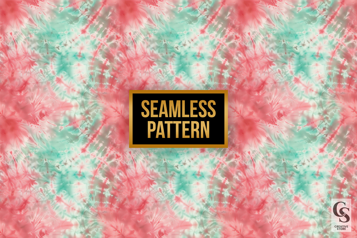 Red & Green Tie Dye Seamless Pattern, a Pattern Graphic by Creative Store (Photo 2 of 5)