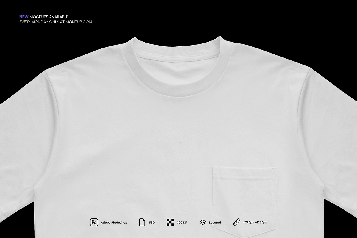 MOKITUP: Pocket T-Shirt 002 Mockup, a Hoody Mockup by MOKITUP (Photo 2 of 4)
