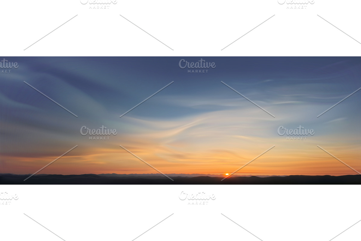 Cloudy sunset sky background, an Illustration by art PVP - market