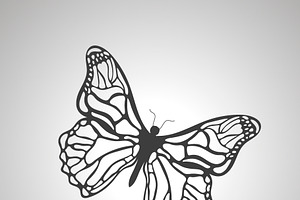 Beautiful Butterfly Simple Icon