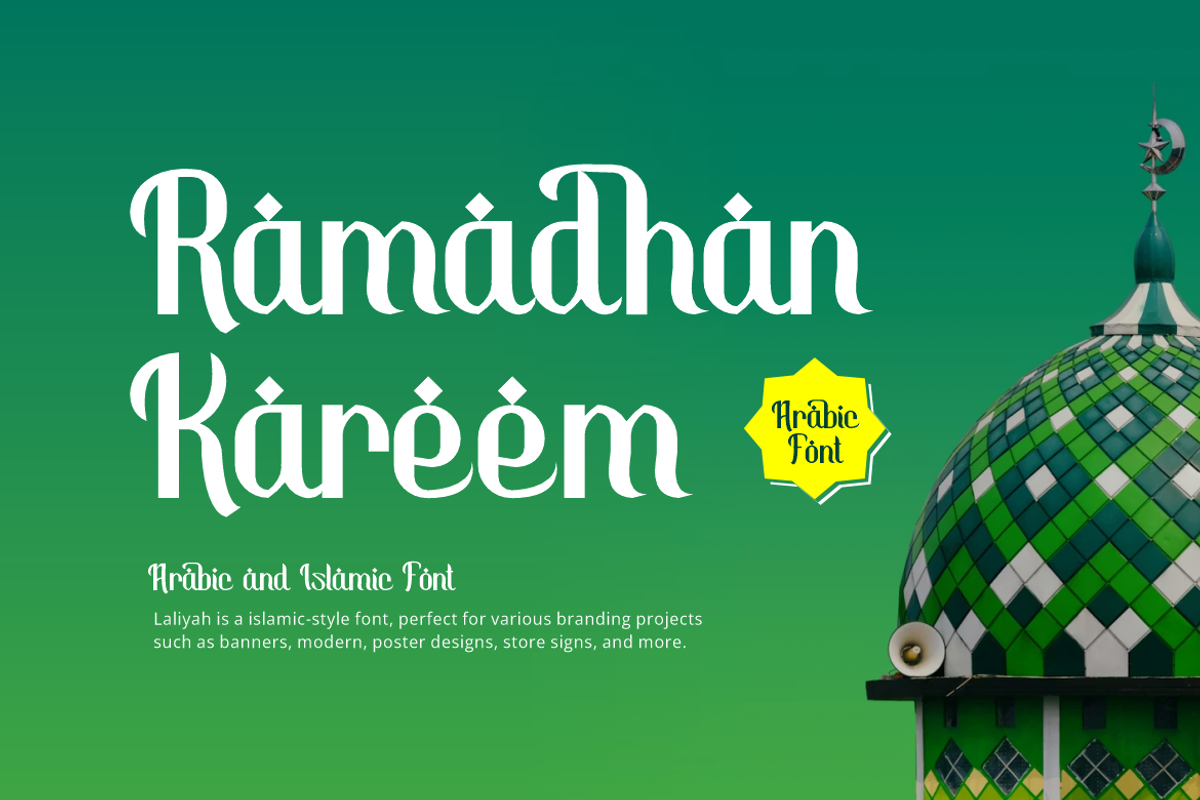 Laliyah - Arabic Ramadhan Font, a Sans Serif Font by Iqsiart Studio (Photo 2 of 8)