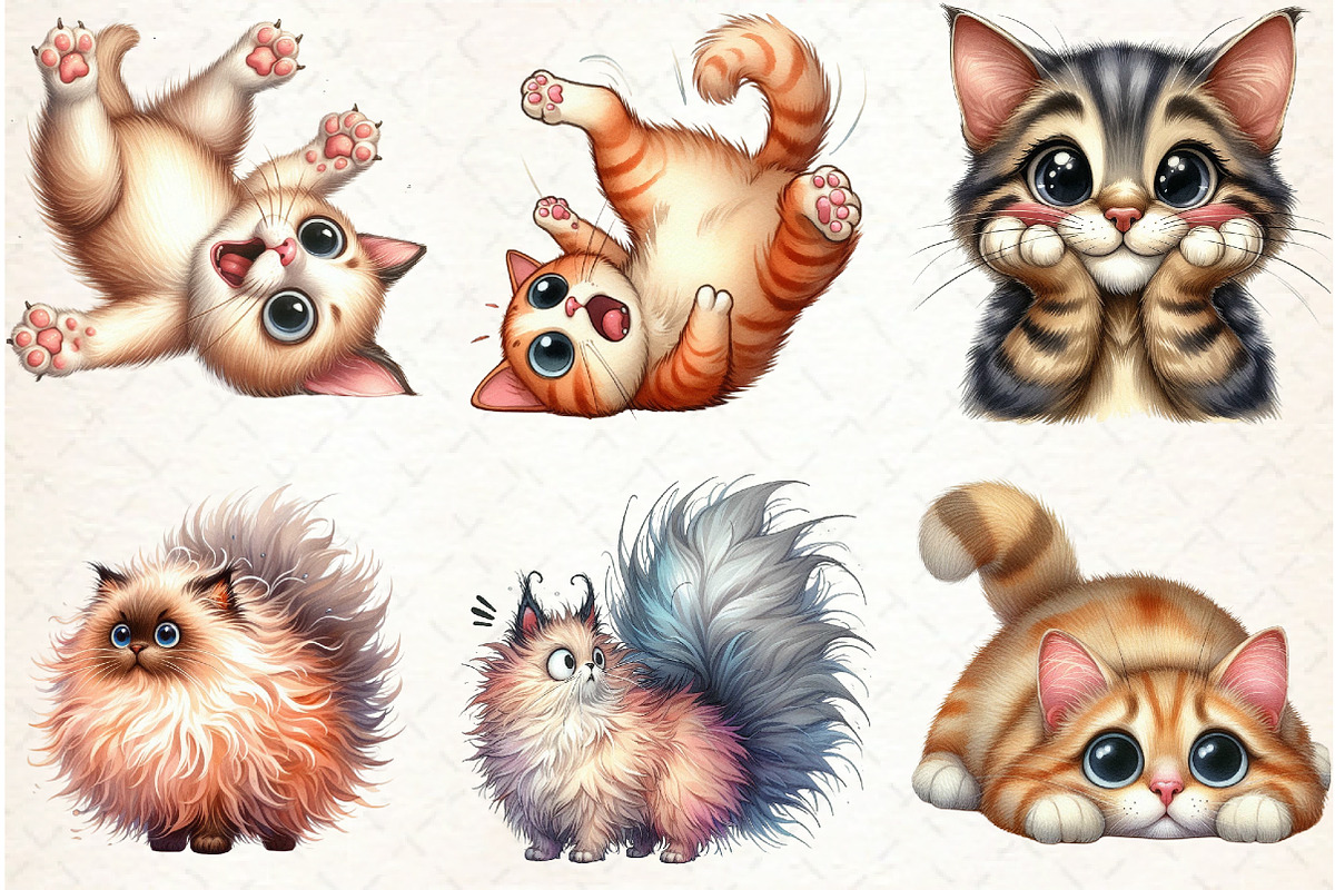 Surprised Funny Crazy Cat Clipart, an Illustration by Libby Wishes (Photo 7 of 7)