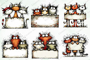 Whimsical Christmas Cats Clipart, an Illustration by Creative Art (Thumbnail 5 of 11)
